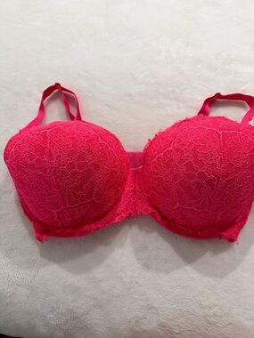 VICTORIA SECRET DREAM ANGEL Coral LIGHTLY LINED DEMI BRA 38DDD
